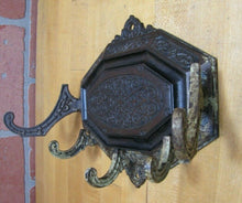 Load image into Gallery viewer, Antique 19c Decorative Arts Wall Bracket Hanger Hook Cast Iron Ornate Hardware