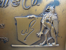 Load image into Gallery viewer, W BELL & Co JEWELRY AND FINE GIFTS Old Solid Brass Store Plaque Ad Sign Griffin