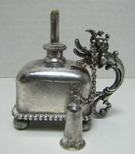 Load image into Gallery viewer, WINGED WARRIOR DRAGON BEAST HELMET Antique Cigar Lighter Meriden Silver Plate Co