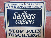 Load image into Gallery viewer, DR SANGERS Capsules GONORRHOEA GLEET STD Old Sign Quack Medicine Parchen Helena