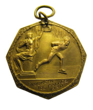 Load image into Gallery viewer, 1930 BROOKLYN ICE PALACE Gold Filled ICE SKATING Orig Medallion DIEGES CLUST NY