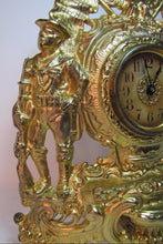Load image into Gallery viewer, ARMY NAVY AMERICAN EAGLE Antique early 1900s Figural Cast Iron Brass Wash Clock