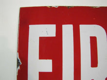 Load image into Gallery viewer, FIRE EXIT Orig Old Porcelain Double Sided Flange Sign Shop Building Industrial