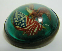 Load image into Gallery viewer, Antique Eagle American Flag Bubble Bowed Front Pin Pinback Horse Briddle Ornate