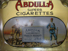 Load image into Gallery viewer, ABDULLA CIGARETTES Old Tobacco Ad ROG Glass Change Receiver Tray Cigar Sign Card
