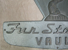 Load image into Gallery viewer, 1940s HAERTEL FUR STORAGE VAULT Sign Art Deco Ornate Store Display Advertising