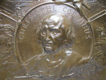 Load image into Gallery viewer, COLUMBIAN EXPO CHICAGO 19c Bronze Plaque Discovery of America TONETTI PARIS 1892