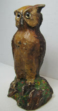 Load image into Gallery viewer, OWL Antique Cast Iron Glass Eyes Figural Bird Doorstop Decorative Art Statue