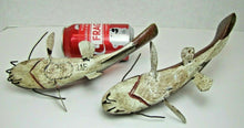 Load image into Gallery viewer, 2 Folk Art Catfish Fishing Decoys RAF Robert Allen Francis Adirondacks NY 1950s