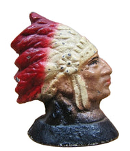 Load image into Gallery viewer, NATIVE AMERICAN INDIAN CHIEF Antique Cast Iron Pencil Holder Paperweight