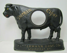 Load image into Gallery viewer, DURHAM CIGAR HETTERMANN BROS LOUISVILLE KY Old Store Display Ad Clock Sign Bull