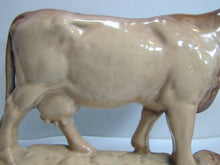 Load image into Gallery viewer, Cow Old Cast Iron Porcelain Enamel Doorstop Farm Butcher Shop Advertising Statue