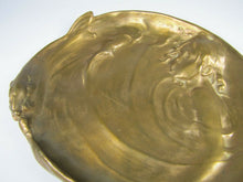 Load image into Gallery viewer, Antique Art Nouveau Berndorf Girl Waves Koi Dauphin Fish Decorative ArtsTray