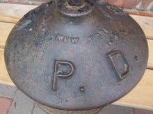 Load image into Gallery viewer, HOBOKEN PD Old Street Sign NO PARKING DURING CHURCH SERVICE Cast Iron Base NJ NY