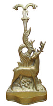 Load image into Gallery viewer, DEER BUCK FOREST Scene Old Doorstop Large Figural Brass Decorative Art Statue