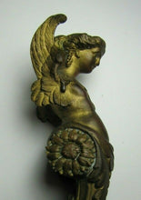 Load image into Gallery viewer, Winged Goddess Maiden Antique 19c Bronze Decorative Arts Ornate Hardware Element