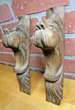 Load image into Gallery viewer, Antique Wood Hand Carved Beast Monster Heads Architectural Hardware Elements