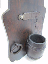 Load image into Gallery viewer, BOARS HEAD Antique Folk Art Match Holder Vesta Safe Striker Wood Plaque Artwork