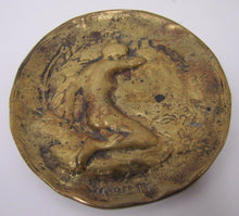 Load image into Gallery viewer, MODESTY Nude Maiden Old Decorative Arts Brass Tray Card Tip Pin Trinket Jewelry