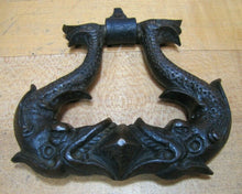 Load image into Gallery viewer, Koi Dauphin Devil Fish Antique Bronze Door Knocker Pull Ornate Hardware Element