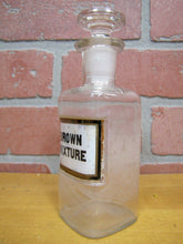 Load image into Gallery viewer, BROWN MIXTURE Antique Reverse Glass Label Bottle Apothecary Drug Store Medicine
