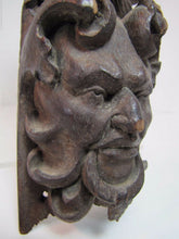 Load image into Gallery viewer, Devil Evil Horned Head Antique Carved Wood Double Headed Eagle Salvage Hardware