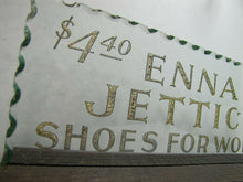 Load image into Gallery viewer, ENNA JETTICK SHOES FOR WOMEN Old Reverse on Glass Chip Scalloped Edge Store Display Advertising Sign