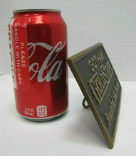 Load image into Gallery viewer, 1920s GOTHAM GOLD STRIPE SILK STOCKINGS Brass Sign TORREY RB WORKS BATH MAINE