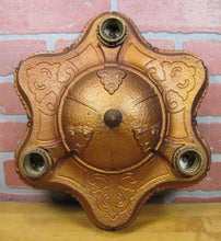 Load image into Gallery viewer, Antique Cast Iron Ceiling Light Fixture Decorative Arts and Crafts Gothic Lamp