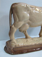 Load image into Gallery viewer, Cow Old Cast Iron Porcelain Enamel Doorstop Farm Butcher Shop Advertising Statue