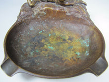 Load image into Gallery viewer, 19c VICTORIAN BATHING BEAUTY Antique Bronze Cigar Ashtray Decorative Arts Tray