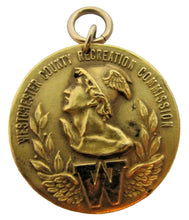 Load image into Gallery viewer, 1928 ICE CARNIVAL WESTCHESTER NEW YORK Gold Filled Award Medallion 1 Mile NY