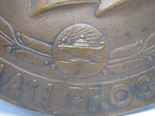 Load image into Gallery viewer, PAYNE FUND HUMAN PROGRESS 1930s Bronze Plaque Study of Movie Effects on Children