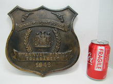 Load image into Gallery viewer, 1940s SPARROWS POINT POLICE PISTOL TOURNAMENT Bronze Plaque Sign Baltimore Md