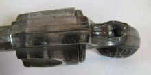 Load image into Gallery viewer, Antique Glass Gun Pistol Ornate Detailing Black Grips Silver Body Decorative Art