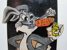 Load image into Gallery viewer, BUGS BUNNY SMOKING CARROT CIGAR Folk Art Wooden Bookend Decorative Art Statue