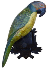 Load image into Gallery viewer, Folk Art Parrot Wooden Carved Decorative Art Bird Perched Mounted on Plaque