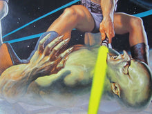 Load image into Gallery viewer, 1980s CompuServe MEGAWARS Video Game Promo Poster Crush the Kryon Empire