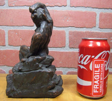 Load image into Gallery viewer, NATIVE AMERICAN INDIAN KATHODION BRONZE NY Antique Bookend Decorative Art Statue