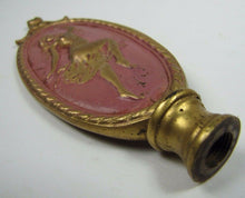 Load image into Gallery viewer, Art Nouveau Finial Nude Topless Dancing Beautiful Nymph Brass Gold Pink