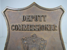 Load image into Gallery viewer, DEPUTY COMMISSIONER HUDSON CO BLVD Old Bronze Badge Plaque Nameplate Advertising Sign Auto Truck Badge