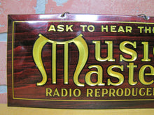 Load image into Gallery viewer, MUSIC MASTER RADIO REPRODUCER Original Old Ad Sign Whitehead Hoag Newark NJ