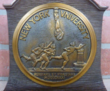 Load image into Gallery viewer, 1930s NYU New York University Decorative Art Bookend Doorstop CS&C Co ci&brass