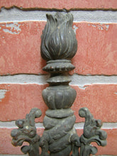Load image into Gallery viewer, Antique 19c Bronze Flame Finial Ornate Hanger Hooks Decorative Arts Hardware A