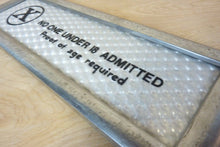 Load image into Gallery viewer, X NO ONE UNDER 18 ADMITTED Original 1960/70s Movie Theater Holographic Ad Sign