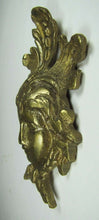 Load image into Gallery viewer, 19c Antique Brass Face Figural Head Decorative Arts Hardware Element High Relief
