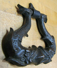 Load image into Gallery viewer, Koi Dauphin Devil Fish Antique Bronze Door Knocker Pull Ornate Hardware Element
