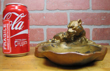 Load image into Gallery viewer, LEOPARD Art Deco Tray Decorative Art Figural Cast Metal Big Cat Tiger Tip Card