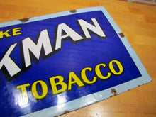 Load image into Gallery viewer, SMOKE MASTER WORKMAN TOBACCO Antique Porcelain Sign 1900s RHTF Cigar Pipe