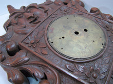 Load image into Gallery viewer, Antique Wooden Carved Evil Face Figural Wall Mount Art Clock Housing Plaque